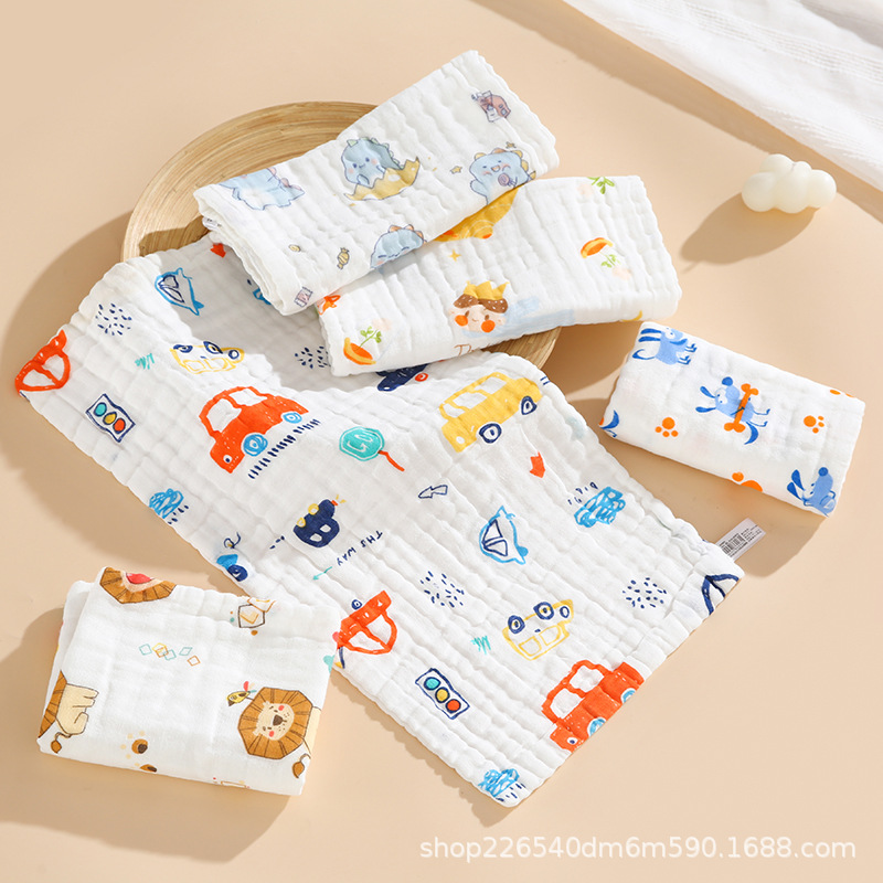 Baby Gauze Small Square Scarf Handkerchief Handkerchief Newborn Baby Saliva Towel Baby Pure Cotton Face Washing Towel Square Towel