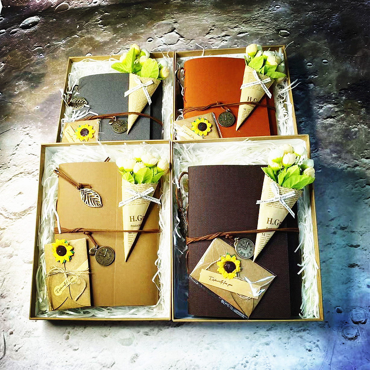 相册礼盒 diy自粘页影集活页同学录照片收纳册复古挂件本册标本夹