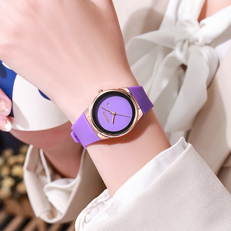 2024 Aliexpress All-Match Soft Skin-Friendly Silicone Quartz Women's Watch Student Campus Trendy Watch