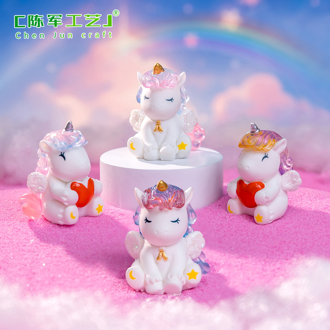 micro landscape creative fantasy colorful unicorn doll baking cake decoration accessories car desktop small ornaments