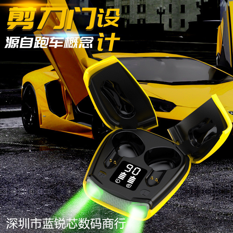 跨境新款私模r06双耳半入耳式蓝牙耳机吃鸡游戏低延迟tws游戏耳机