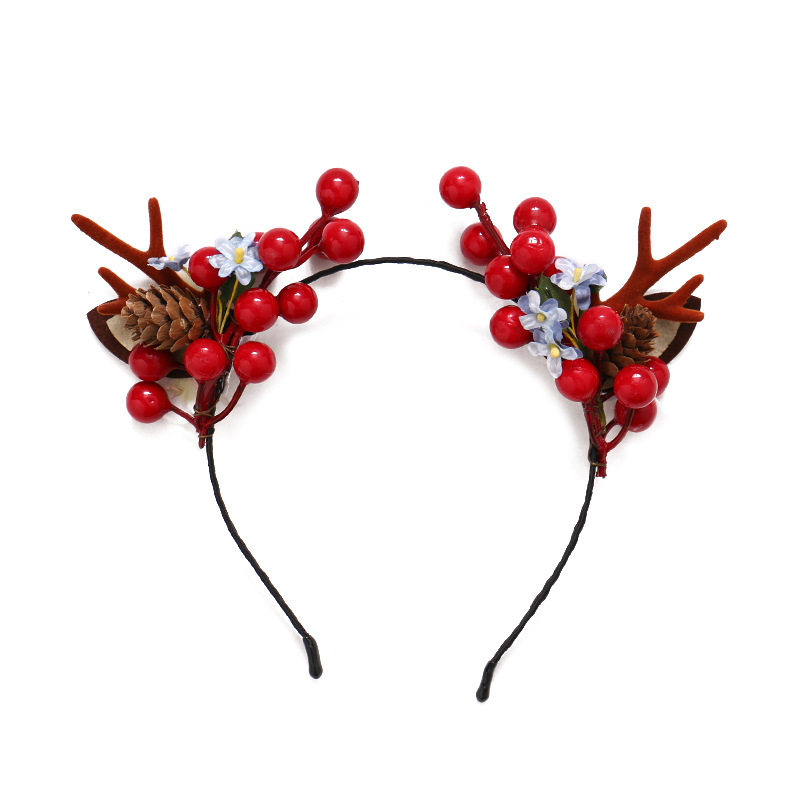 Cross-Border Spot Christmas Headband Love Princess Hair Accessories Elk Horn Headdress Barrettes Christmas Party Dress up Supplies