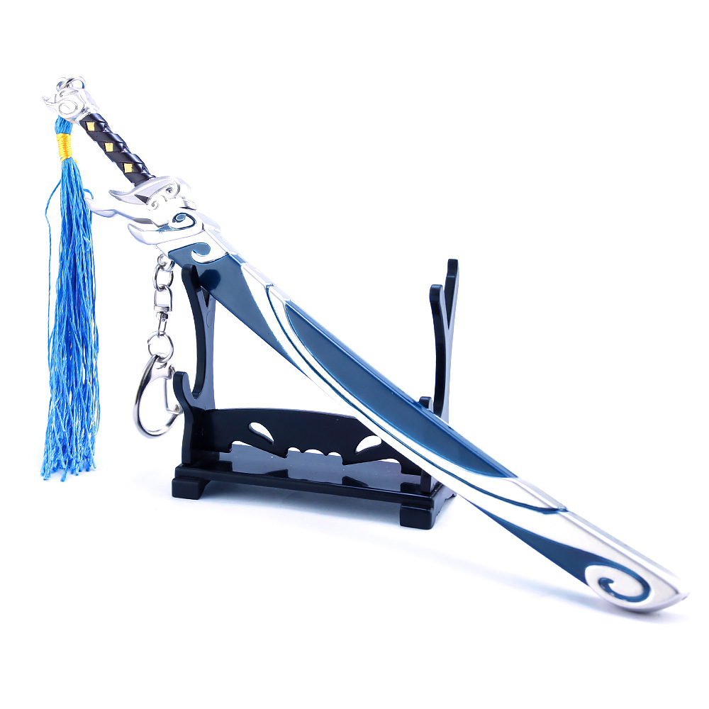 英雄的联盟周边亚索疾风剑豪源计划腥红之月三件套武器模型工艺品