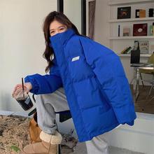 克莱因蓝棉服女2022新款oversize面包服加厚棉袄潮ins冬季外套