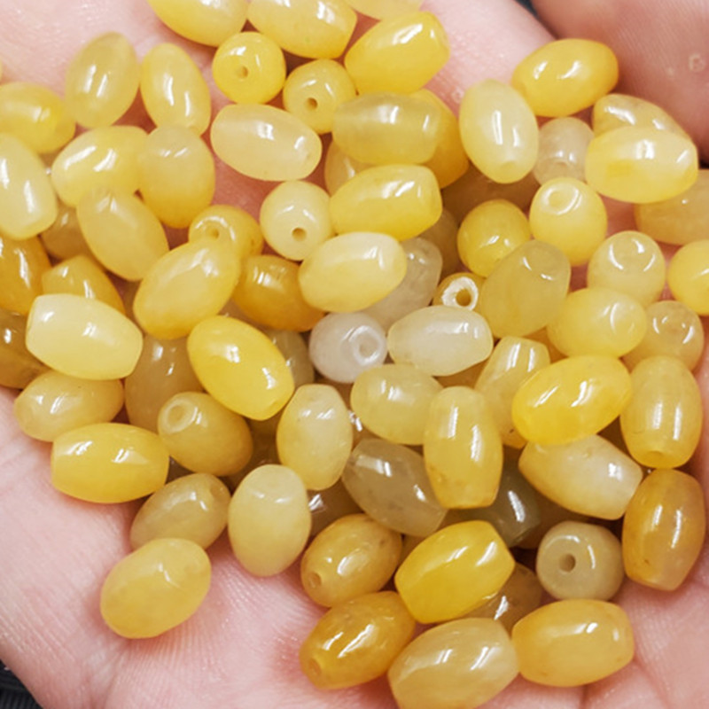 黄龙玉米珠玉石散珠椭圆路路通珠子diy手链项链饰品配件珠批发