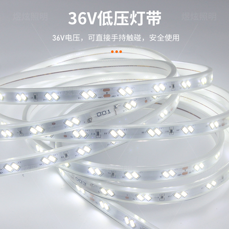 Wholesale Led Low Voltage Outdoor Light Strip 36V Oblique Two-Row Patch Soft Light Strip Engineering Flexible Linear Highlight Light Strip