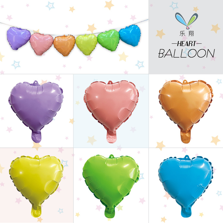 New 10-Inch Love Macaron Color Aluminum Balloon Birthday Party Valentine‘s Day Confession Decorations Arrangement Balloon