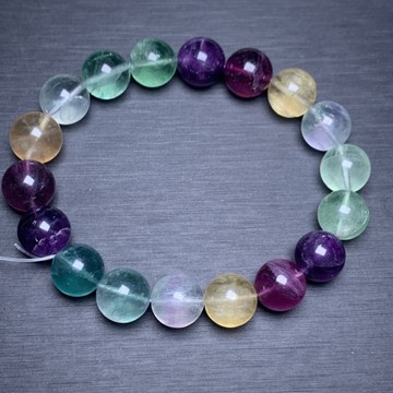 天然渐变色萤石手链彩虹色透体马卡龙人鱼色帕拉伊巴水晶饰品手串