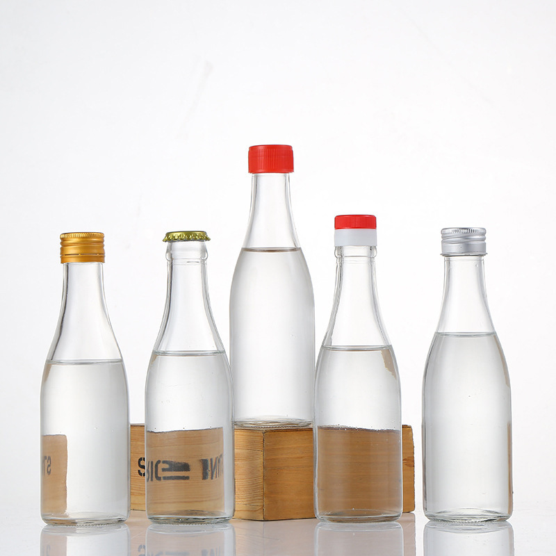 批发透明玻璃白酒瓶500ml装自酿散酒瓶密封带盖空酒瓶子印刷logo