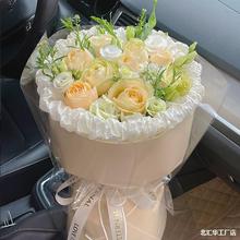 香槟玫瑰生日表白花束鲜花速递同城深圳武汉花店配店