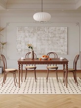 法式复古全实木餐桌设计师中古风办公桌会议桌长桌客厅家用小户型