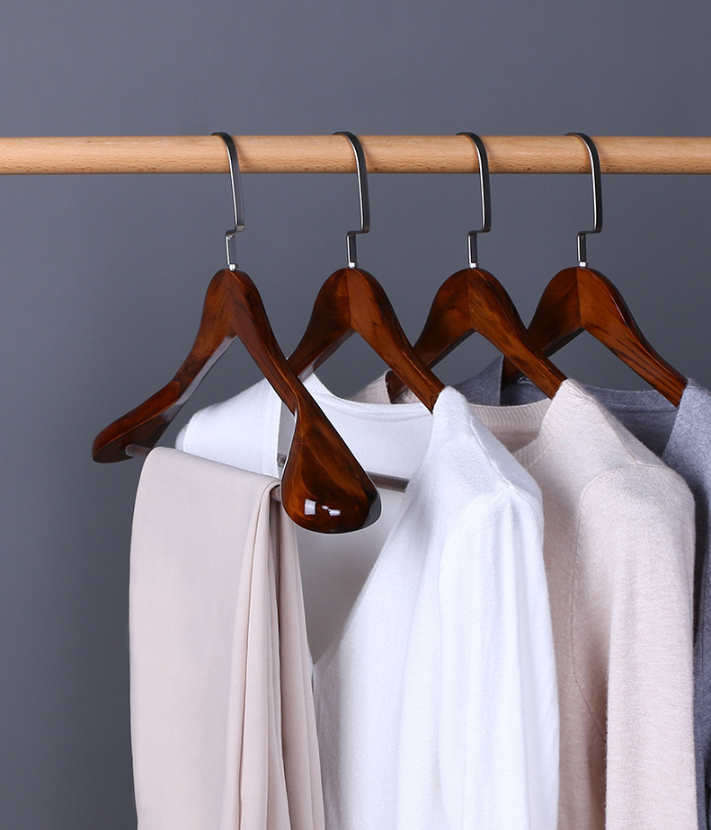 实木质西装羊绒大衣专用衣架无痕防肩角宽肩西服衣挂貂皮衣服撑子
