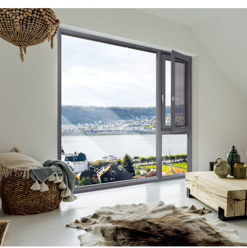 防盗防蚊断桥铝门窗 隔音隔热落地魅影系统窗封阳台铝合金平开窗