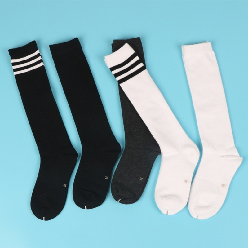 儿童袜子春秋款冬季中筒袜黑色男孩足球袜白色小学生长筒袜女童腿