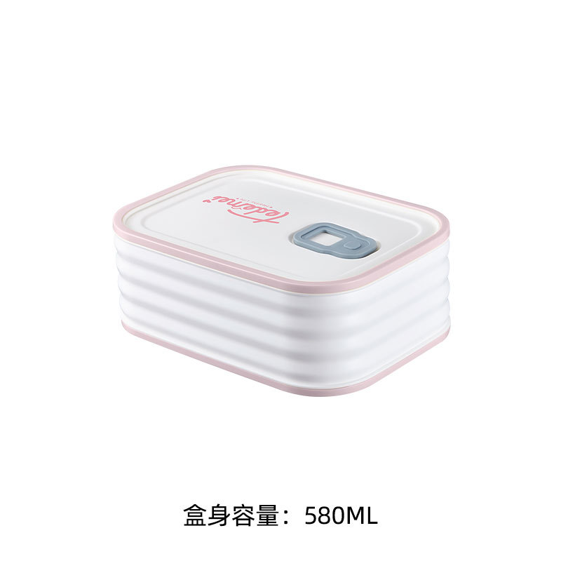 Factory Wholesale Japanese Style Microwave Bento Box Simple Office Lunch Box Sealed Student Plastic Compartment Lunch Box