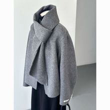 双面羊绒大衣女2023年秋冬新款设计感小个子显瘦气质羊毛尼外套