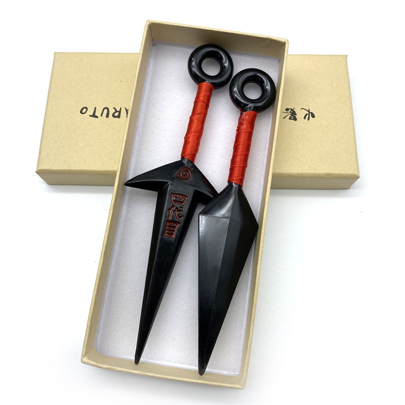 火影忍者四代目14cm塑料pvc苦无盒装卡卡西鸣人儿童玩具武器模型