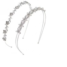 韩式新娘婚礼水晶花朵细发箍花朵镶钻镶珍珠发饰头箍饰品头饰跨境