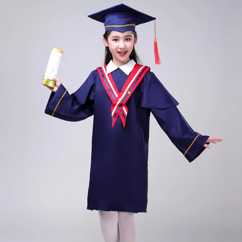 儿童博士服小学生幼儿园博士服学士服博士帽毕业拍照服装礼服套装