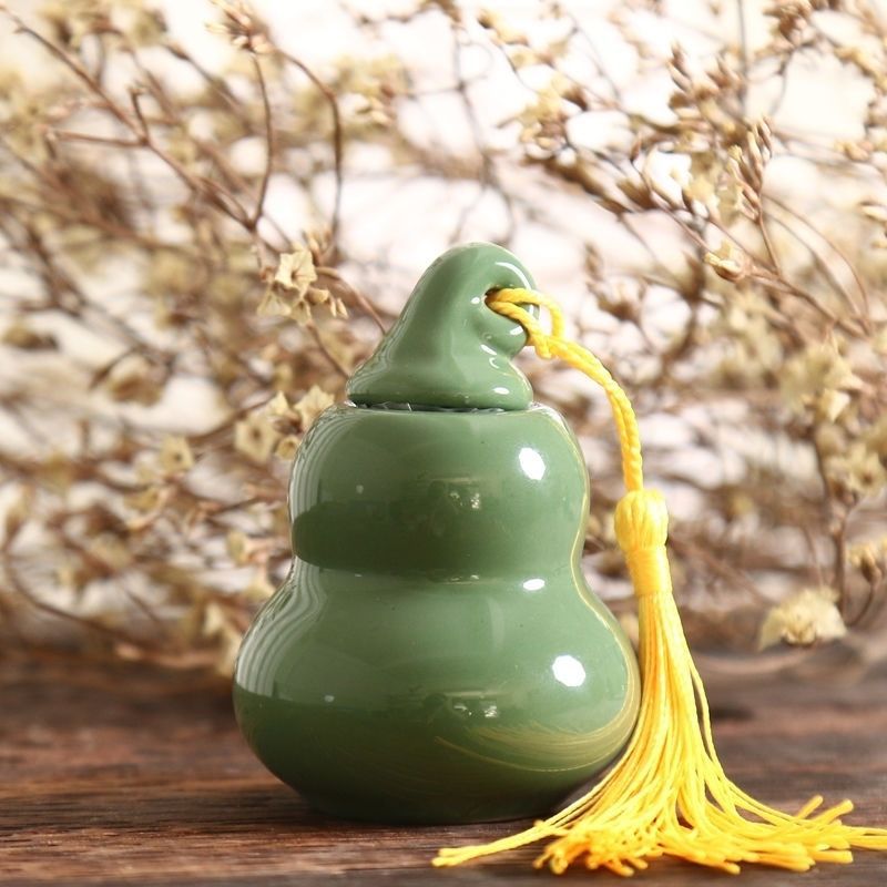 瓷瓶陶瓷小葫芦药瓶小小号迷你茶叶香粉古代药丸密封罐礼盒装