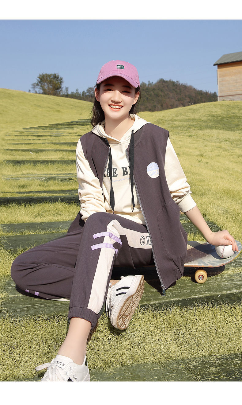 初中生衣服女学生套装13-15岁少女秋装新款休闲运动装女孩两件套