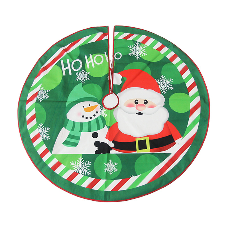 Xibao 2022 Cross-Border New Arrival Christmas-Tree Skirt Creative Exquisite Printed Tree Bottom Decoration Christmas Product Decorations