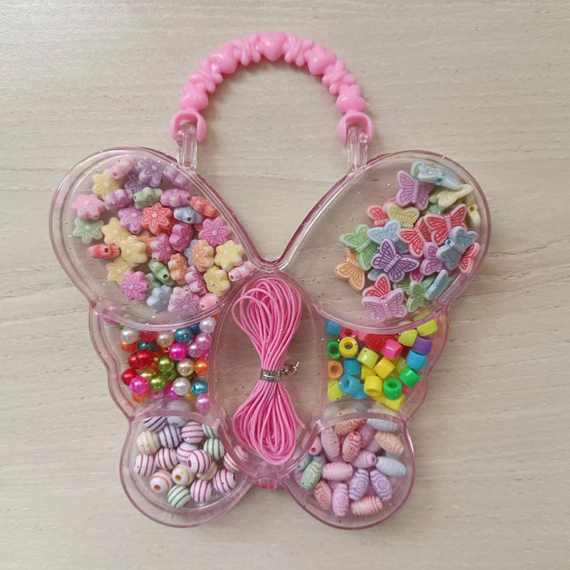 Cross-Border Hot Selling Butterfly DIY Suit Beaded Loose Beads Bracelet Necklace Accessories Material Earring Bracelet