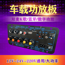 跨境厂家直供数字插卡蓝牙功放板 10寸12V24V220V车载带混响功放