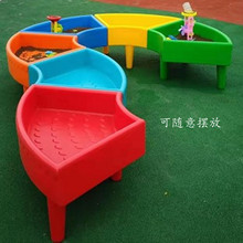 儿童沙滩戏水沙水盘幼儿园大沙池塑料沙水桌圆型组合卡通沙水盘桌