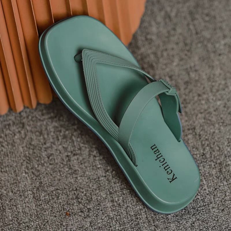 beach shoe New Flip-Flops Women's Summer Beach Slippers Mid Heel Flip-Flops Women's Outer Wear Thick Bottom Flip-Flops