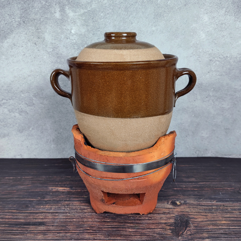 老式土砂锅炖锅砂罐煲汤家用陶瓷沙罐燃气小沙锅乡村养生煨汤瓦罐