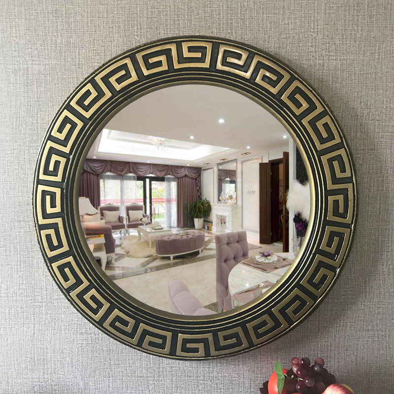 现代新中式复古壁挂家居卧室书房装饰镜新古典浴室镜洗手间镜子