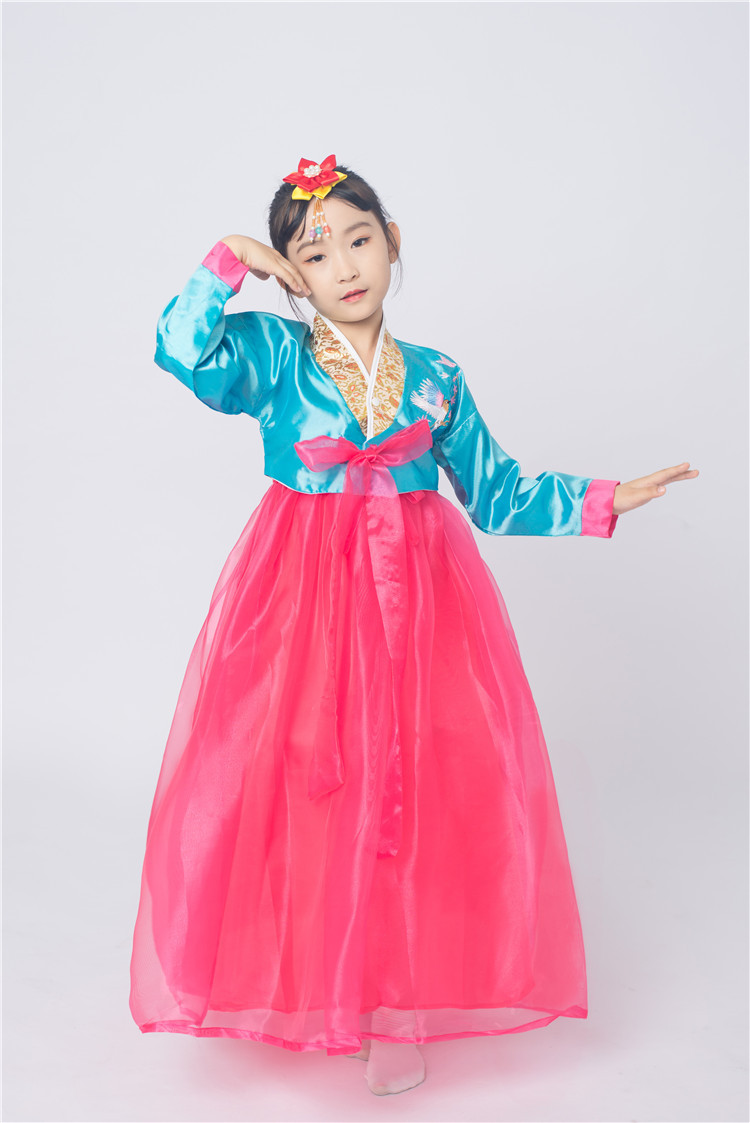 韩国儿童韩服礼服公主裙民族朝鲜族服装古装演出服女童舞台表演服