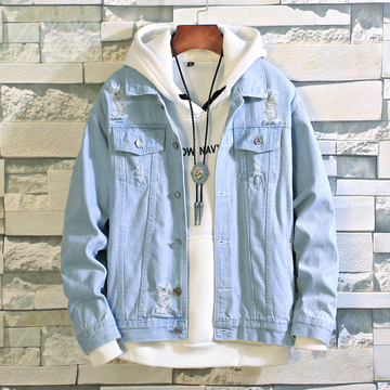 牛仔外套男春季韩版潮流水洗棒球服休闲ins百搭春秋款男士夹克衫
