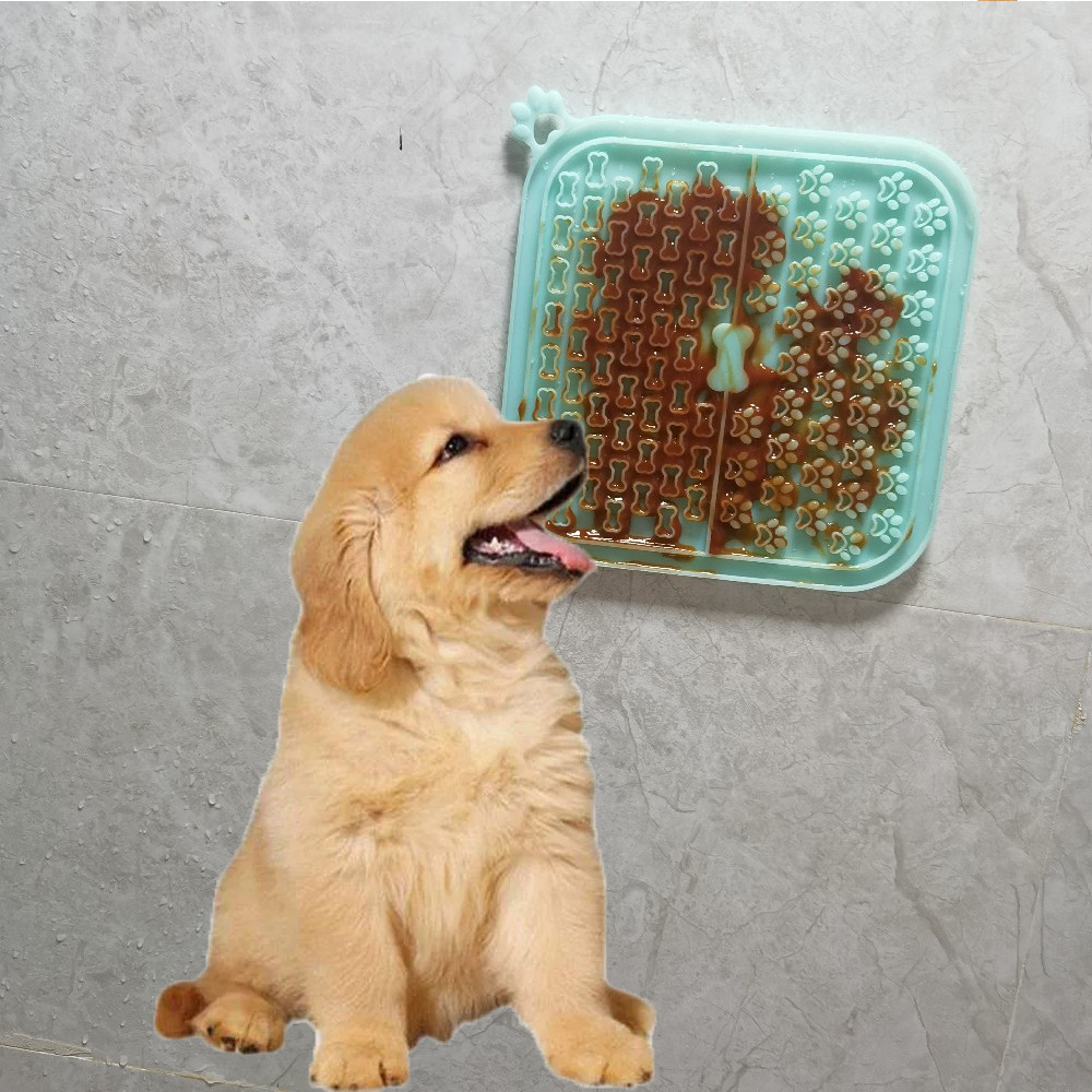 Pet Silicone Licking Mat Suction Cup Licking Slow Food Anti-Choke Slow Food Pet Licking Mat