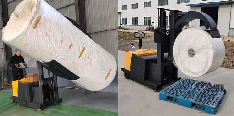 全电动抱夹叉车自动夹包机360翻转软抱纸筒布卷夹冰箱电器夹抱车