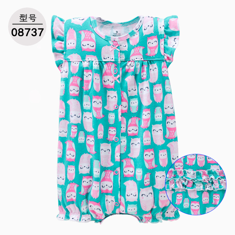 Foreign Trade Stall New Summer Jumpsuit Romper Baby Clothes Men's and Women's Baby Rompers Romper Short Sleeve