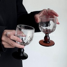 中古高脚杯香槟杯小众复古玻璃杯酒杯简约高级感餐厅红酒葡萄酒杯