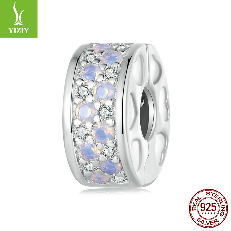 银姿韵小众幻彩纳米澳宝diy手链定位隔珠 经典设计s925银珠子散珠