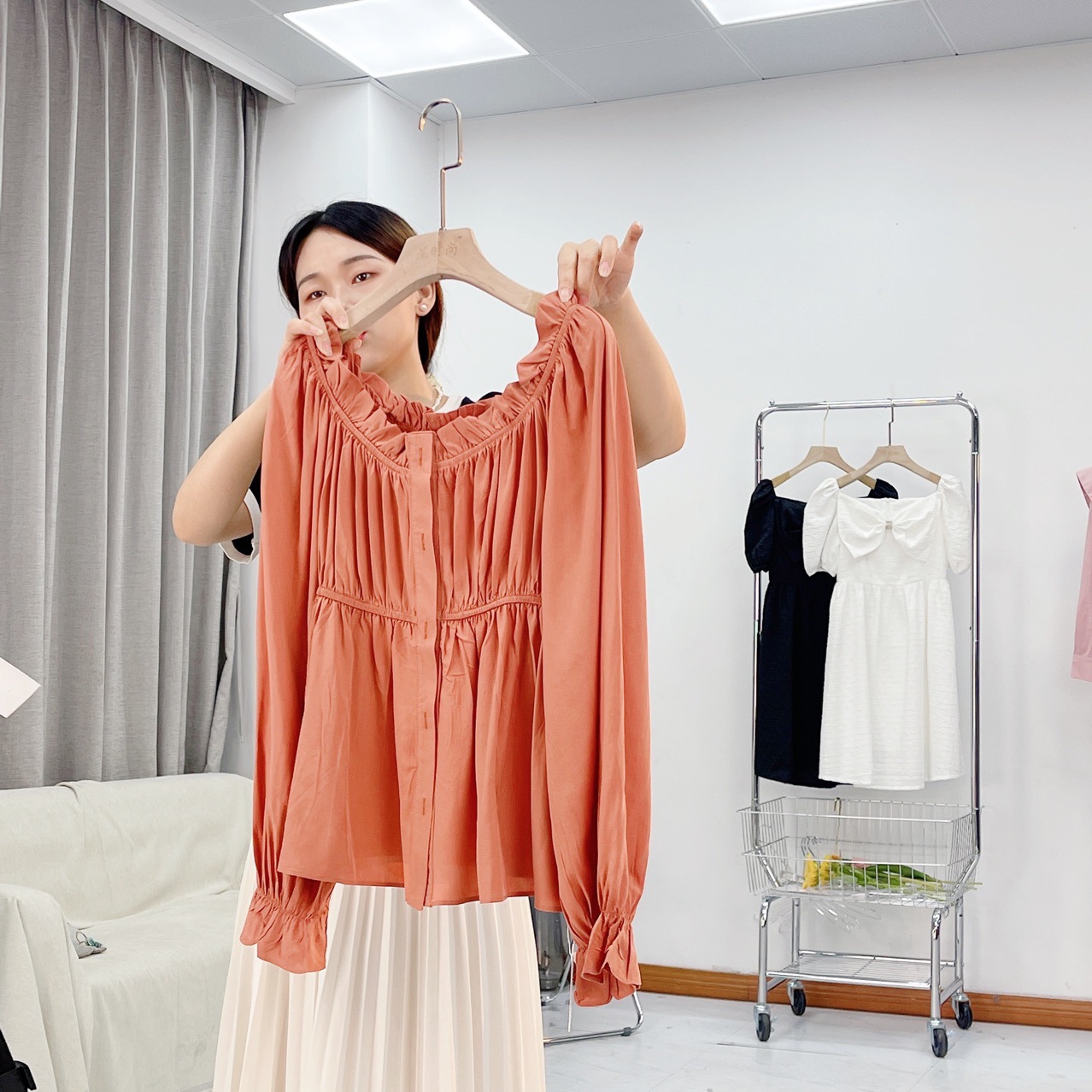 天丝棉宝石印花产后喂奶衣服大码女装胖mm显瘦遮肚子娃娃衫夏季薄款