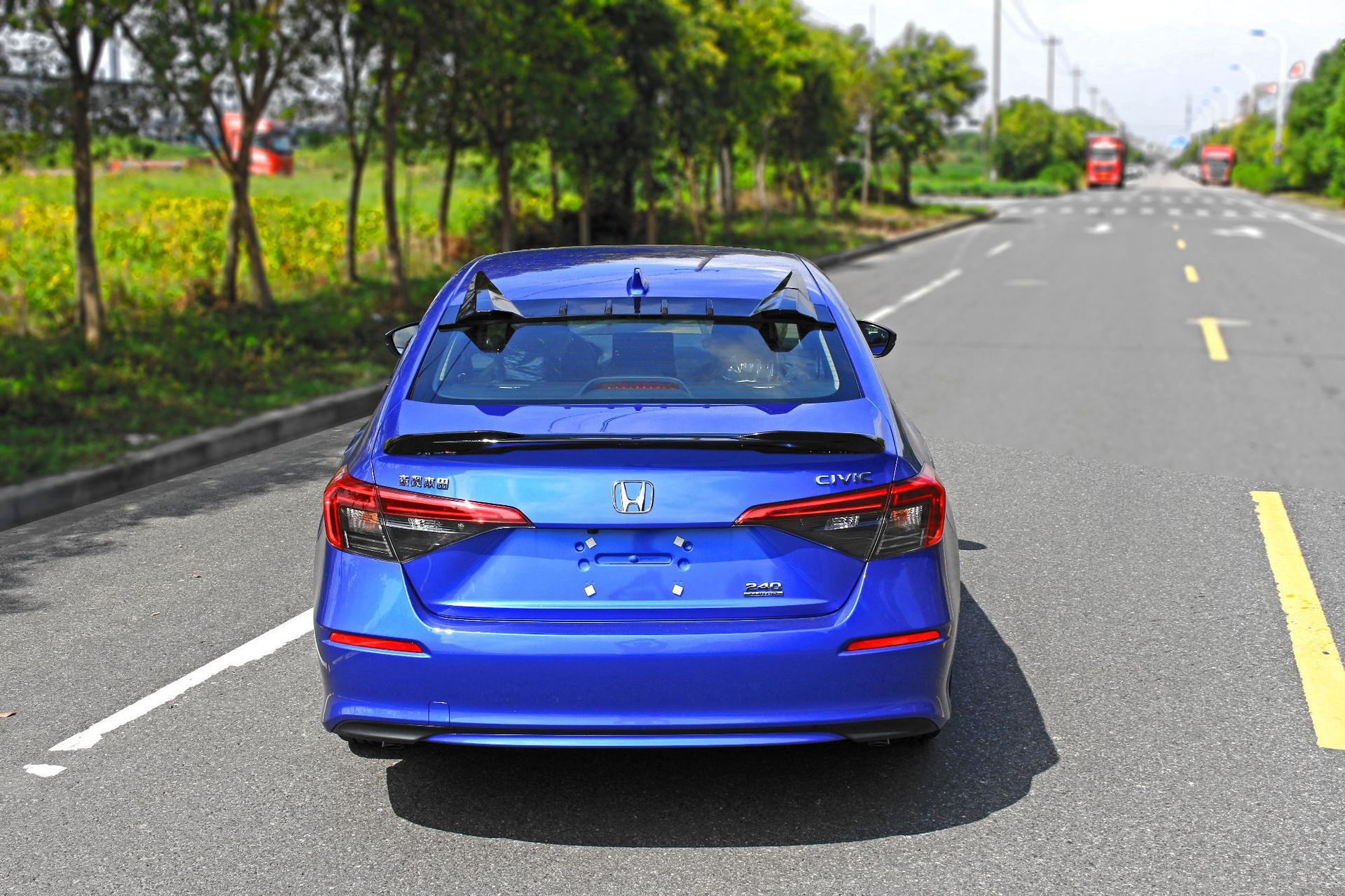 适用于2022款十一代本田思域改装前唇尾翼前铲百叶窗后唇保险杠