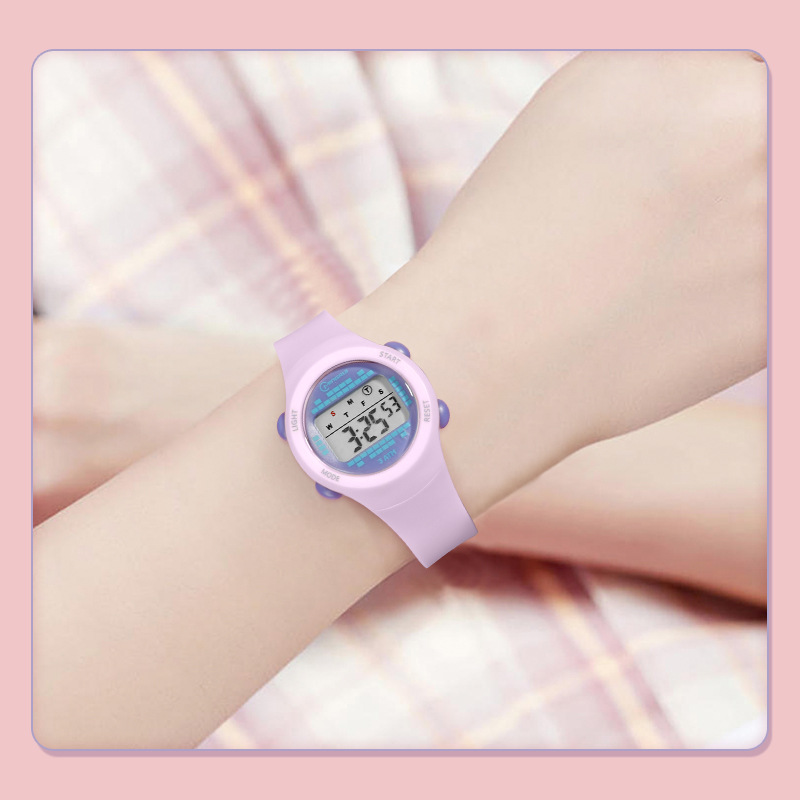 Children's Electronic Watch Girls Middle School Students Men's and Women's High-Looking Personality Cute Waterproof Multifunctional Watch Wholesale