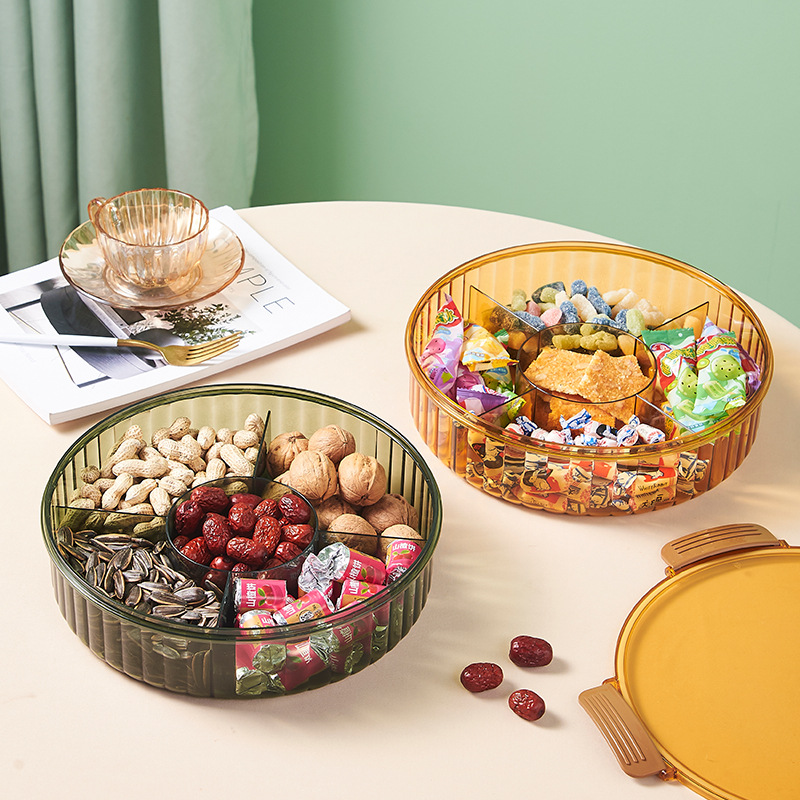 W3 Light Luxury Candy Box Dried Fruit Storage Box Sealed Household Snack Melon Seeds with Lid Dried Fruit Tray Wholesale