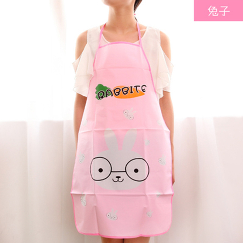 韩版可爱公主围裙卡通图案防水半身围裙厨房无袖围裙支持一件代发