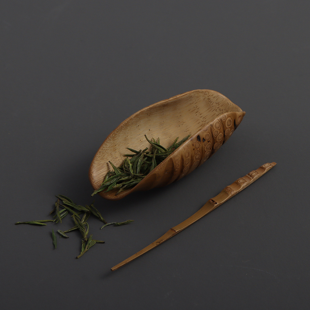 竹根茶则纯手工制作竹制茶铲茶道醒茶荷竹根雕茶具竹根把玩套装