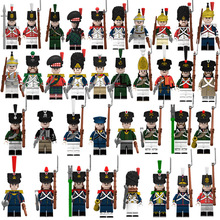 粤睿智达N001-N040多国士兵步兵骑兵军官军人积木小人仔模型玩具