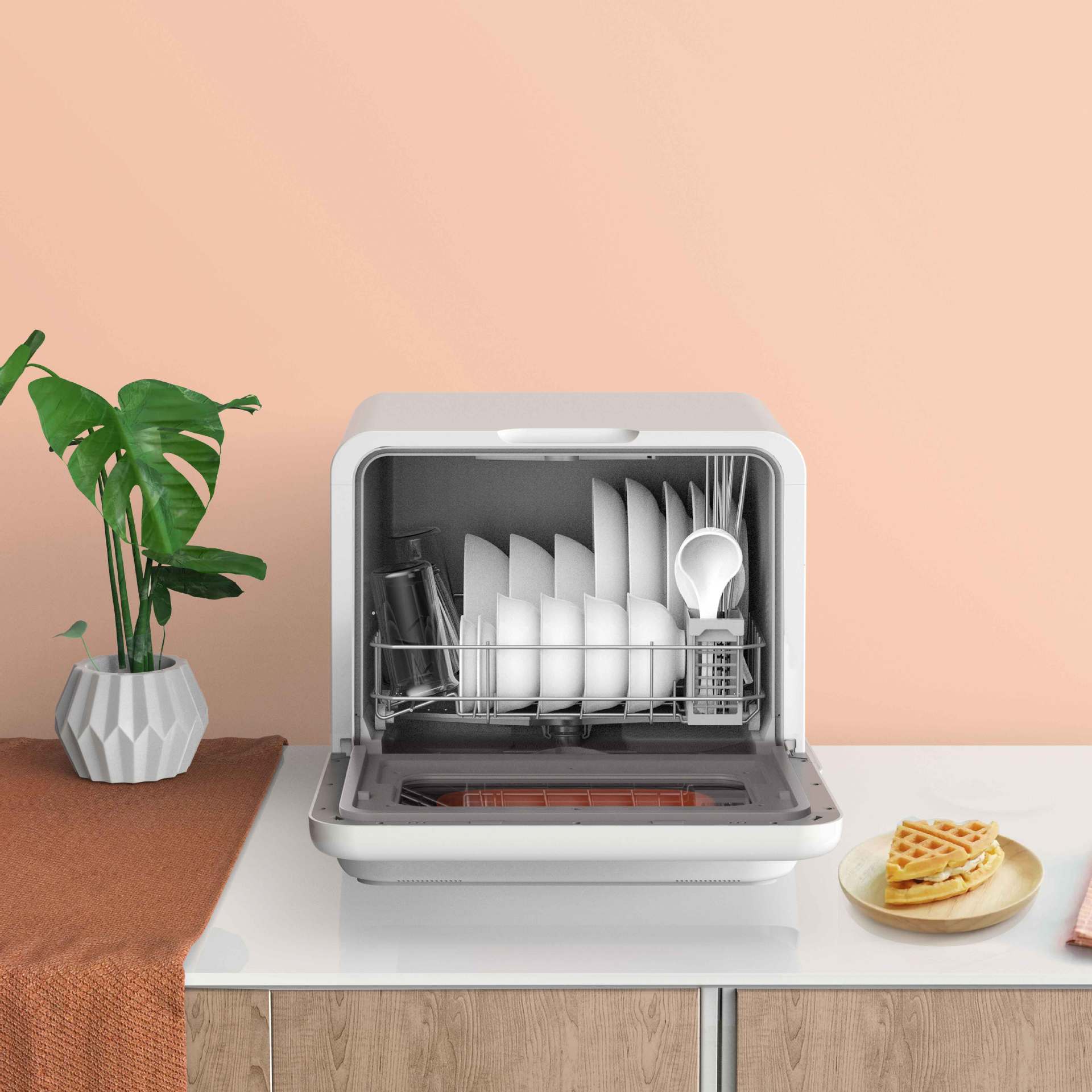 聪米台式洗碗机免安装全自动家用小型4-6套刷碗消毒杀菌烘干一体