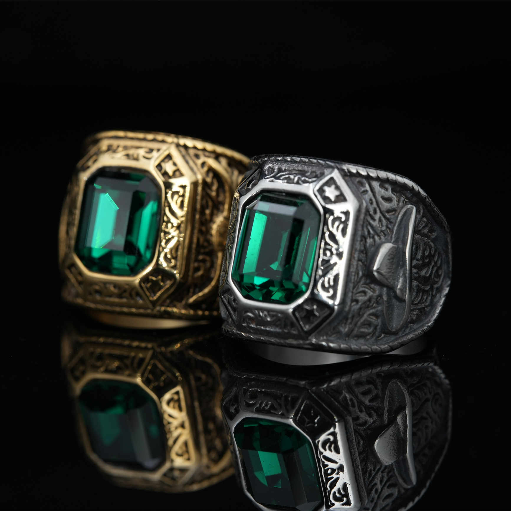 欧美复 钛钢戒指男 霸气美国西点陆军海军军校戒指-阿里巴巴