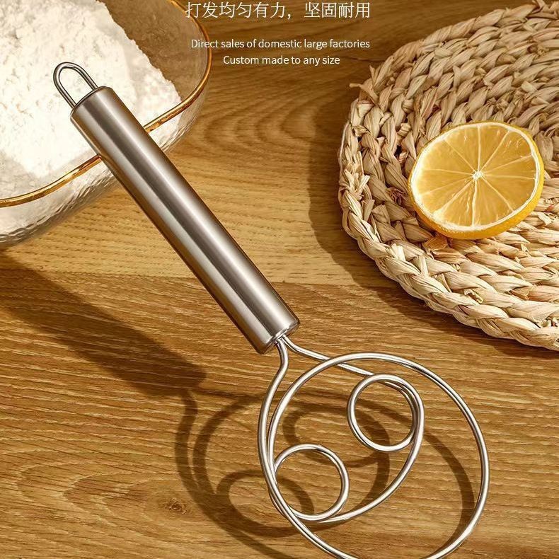 dough mixer stainless steel hand dough mixer powder feeder double round coil blender flour dough mixing tool