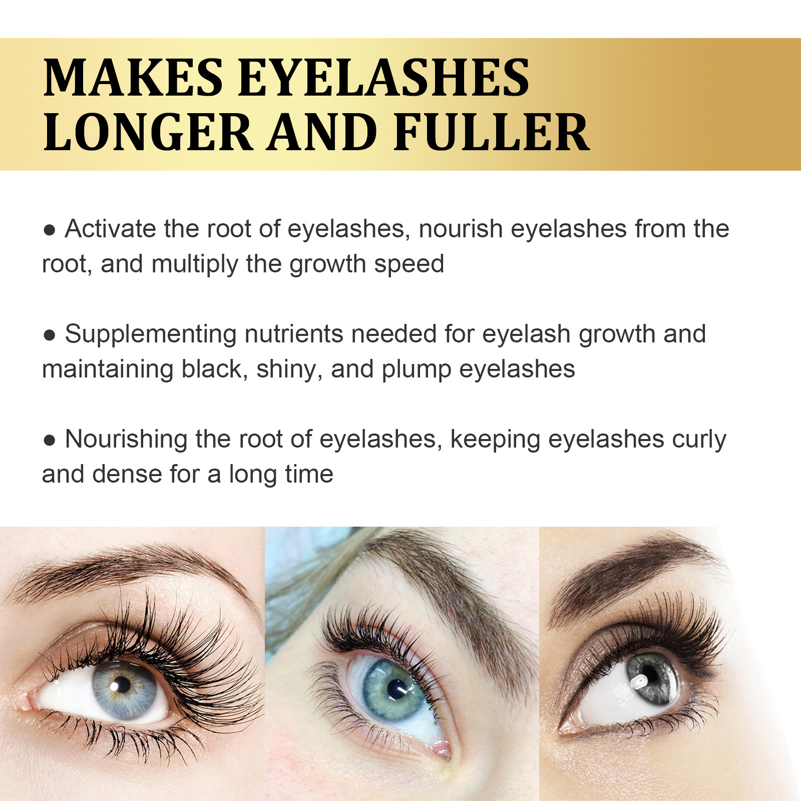 Eelhoe Eyelashe Essence Eyelash Black Curling Natural Beautiful Long Thick Eyelash Moisturizing Care Solution
